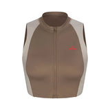 NikeSKIMS SHINE FRONT ZIP BRA | TRUFFLE AND STONE