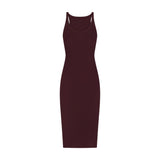 COTTON RIB TANK MIDI DRESS | CURRANT