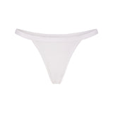 LIGHTWEIGHT COTTON LOGO PICOT THONG | SNOW