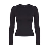 NikeSKIMS AIRY LONG SLEEVE CREW NECK TOP | OBSIDIAN