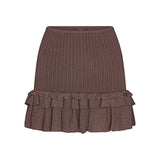 SHEER KNIT RUFFLE MINI SKIRT | AMETHYST