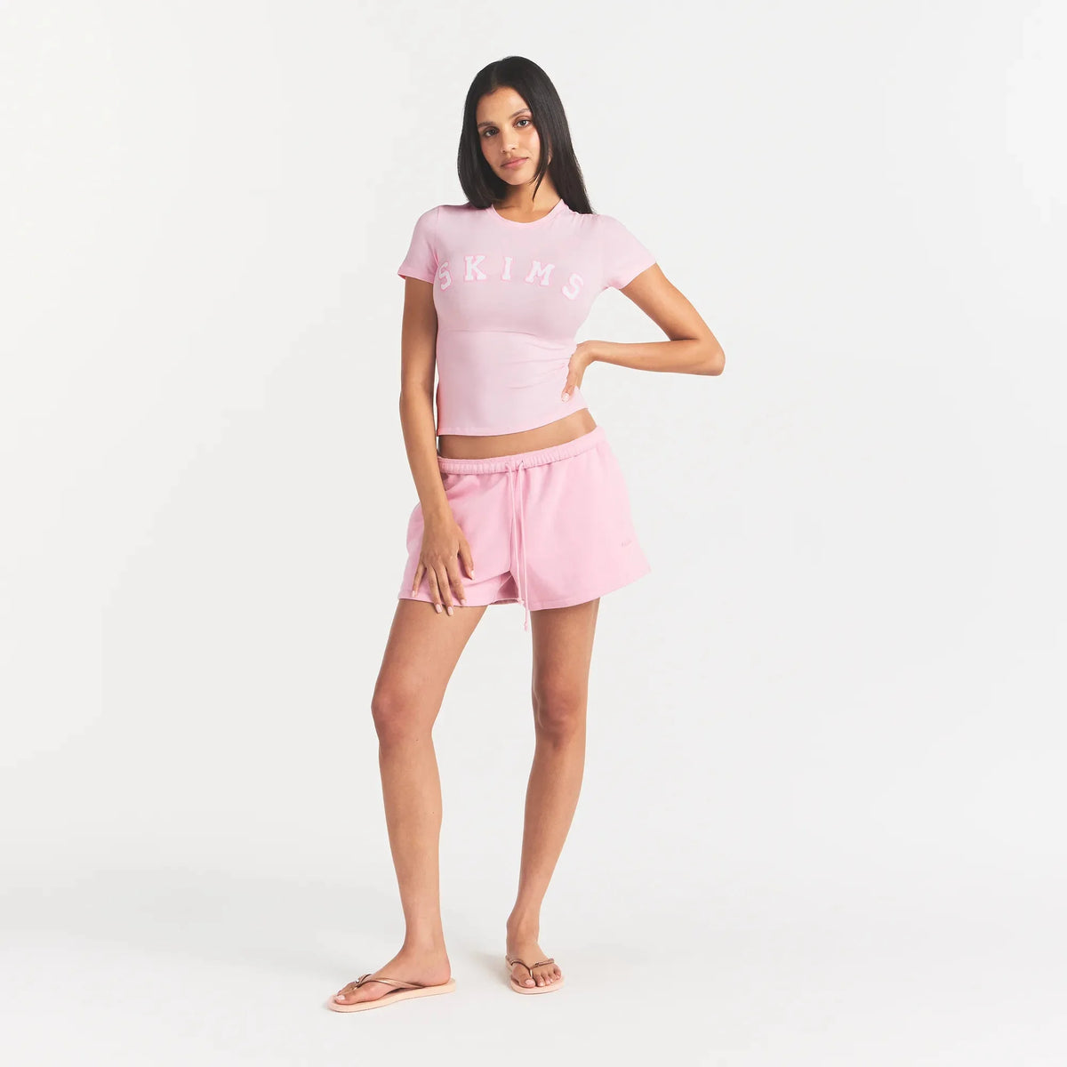COTTON JERSEY LOGO T-SHIRT | CHERRY BLOSSOM WITH SNOW LOGO