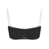 COTTON RIB BALCONETTE BRA | SOOT CONTRAST