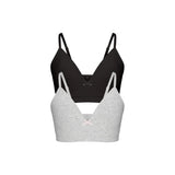 COTTON SEAMLESS JUNIORS TRAINING BRA 2-PACK | LIGHT HEATHER GREY AND SOOT