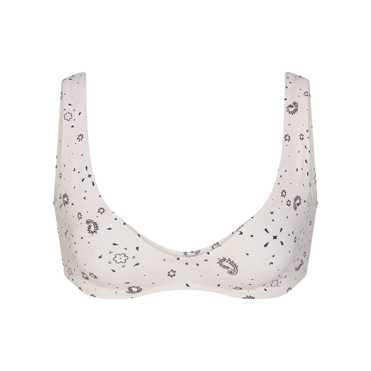 SIGNATURE SWIM PLUNGE BIKINI TOP | ECRU BANDANA PRINT