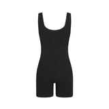 NikeSKIMS RIBBED SEAMLESS SCOOP 5" ONE PIECE | OBSIDIAN