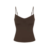 NikeSKIMS MATTE SHIRRED FRONT TANK | DARK SEPIA