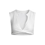 SWIM COVER-UPS COTTON PLUNGE TWIST TOP | SNOW