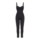 NikeSKIMS SATIN SHINE PANELED 26" ONE PIECE | OBSIDIAN