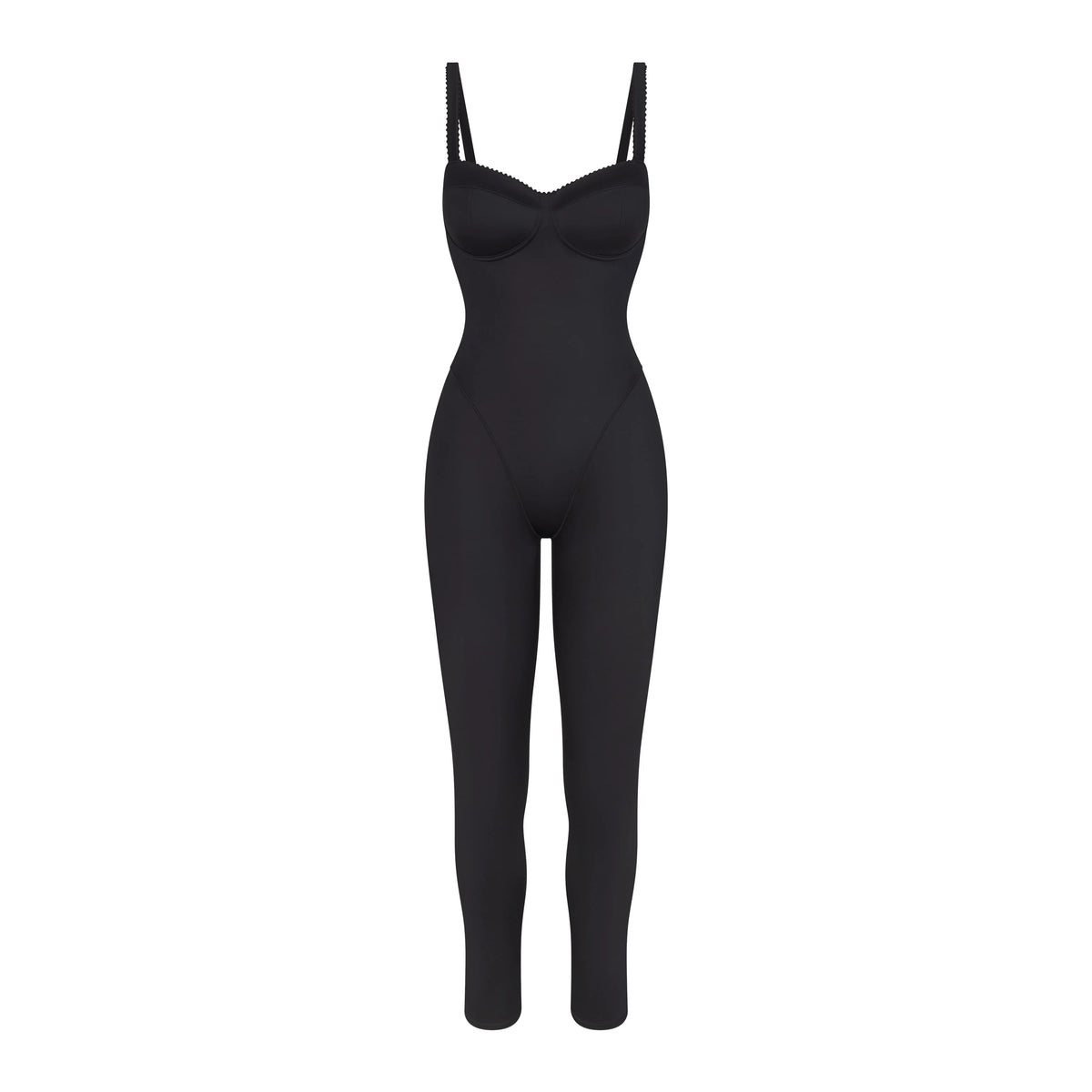 NikeSKIMS SATIN SHINE PANELED 26" ONE PIECE | OBSIDIAN