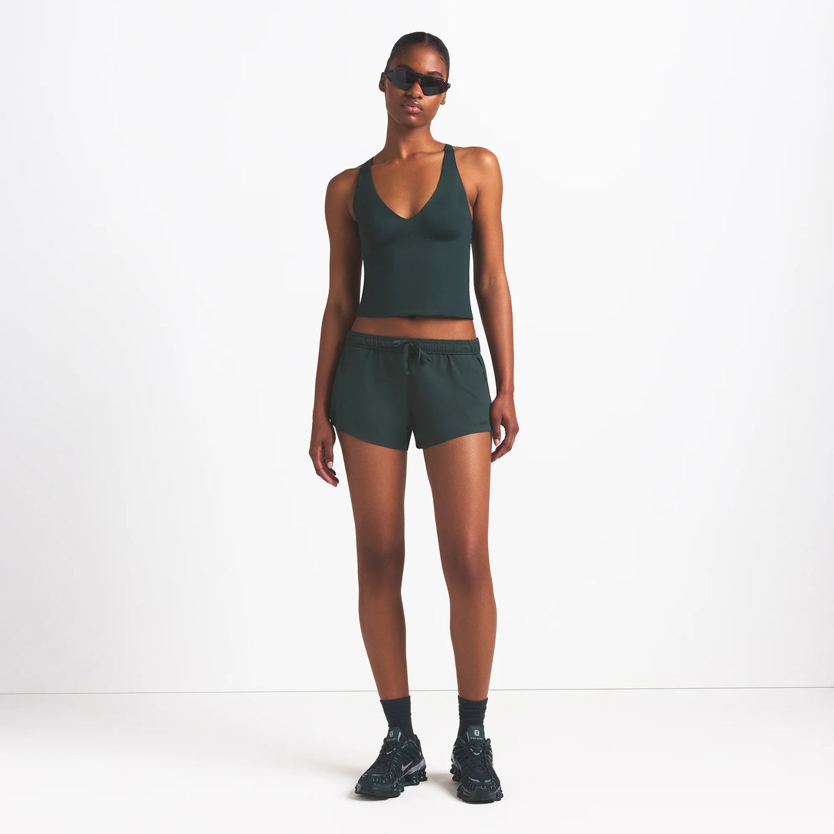 NikeSKIMS SHINE V-NECK TANK | DARK TEAL