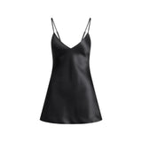 HEAVYWEIGHT SATIN CAMI MINI DRESS | ONYX