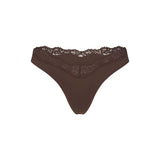 FITS EVERYBODY LACE DIPPED THONG | ESPRESSO