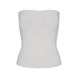 COTTON JERSEY TUBE TOP | LIGHT HEATHER GREY