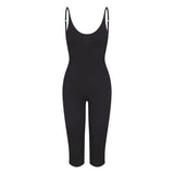 SMOOTH LAYERS CAPRI CATSUIT | OBSIDIAN