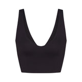 NikeSKIMS MATTE V-NECK BRA TOP | OBSIDIAN