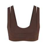 NikeSKIMS MATTE DOUBLE STRAP SCOOP BRA | DARK SEPIA