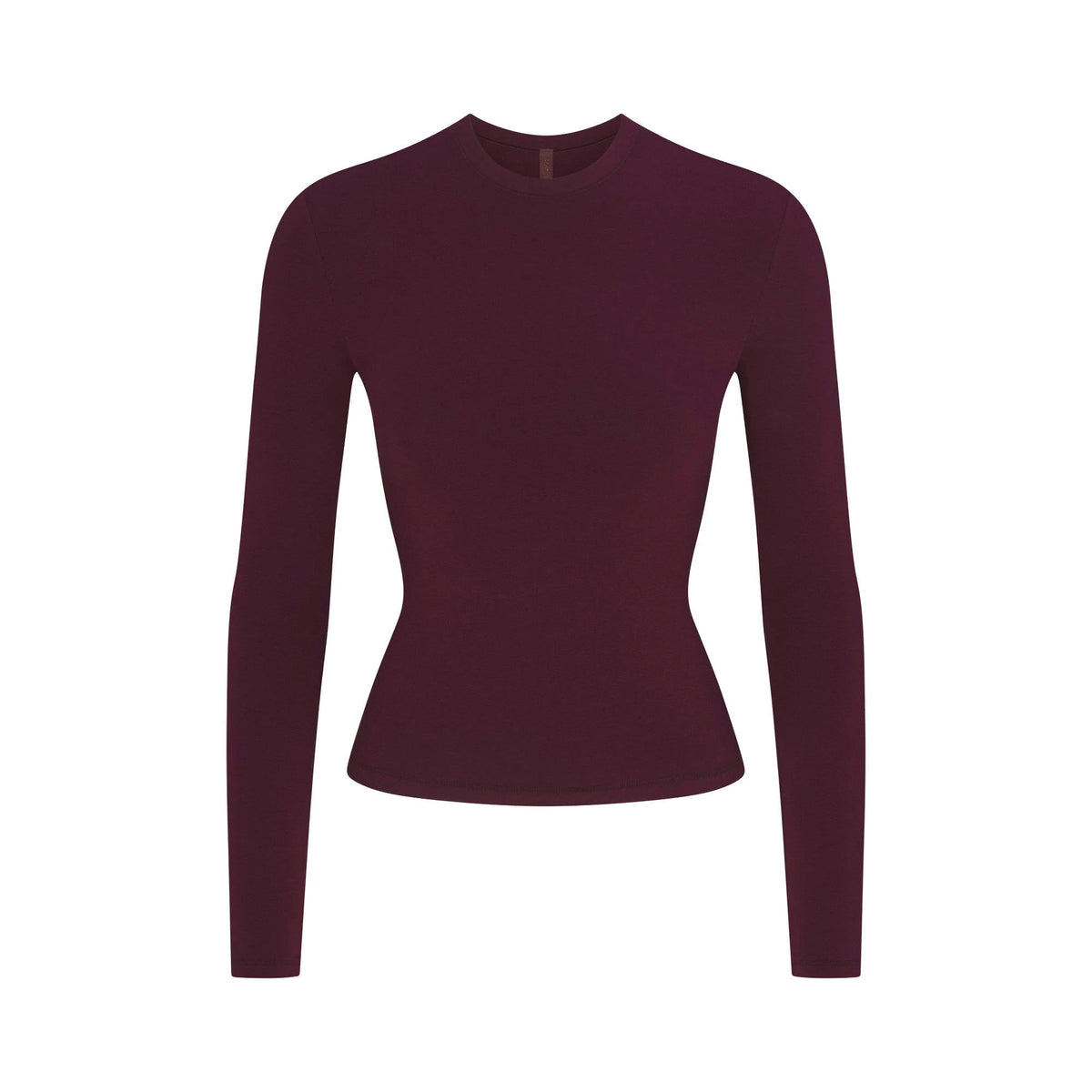 COTTON JERSEY LONG SLEEVE T-SHIRT | CURRANT