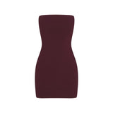 COTTON JERSEY MINI TUBE DRESS | CURRANT