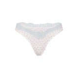 FITS EVERYBODY LACE DIPPED THONG | SLATE PIN DOT PRINT