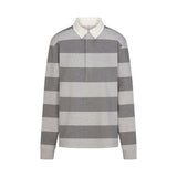 BOYFRIEND FLEECE OVERSIZED POLO | GREY HEATHER MULTI