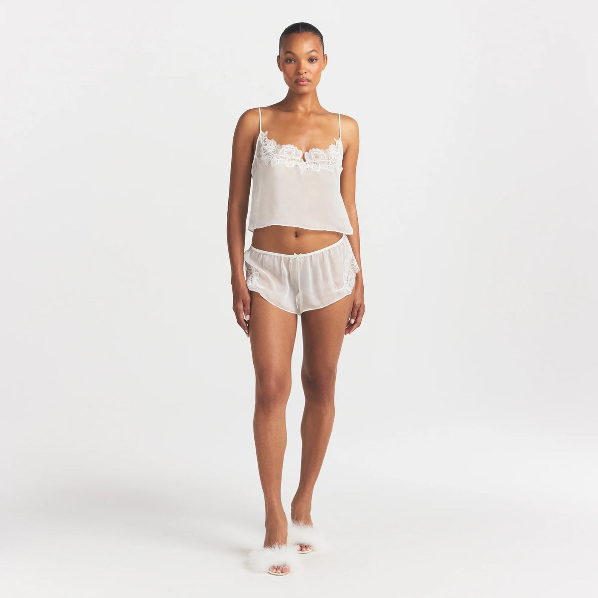 SKIMS ROMANCE CAMI AND SHORT SET | IVORY