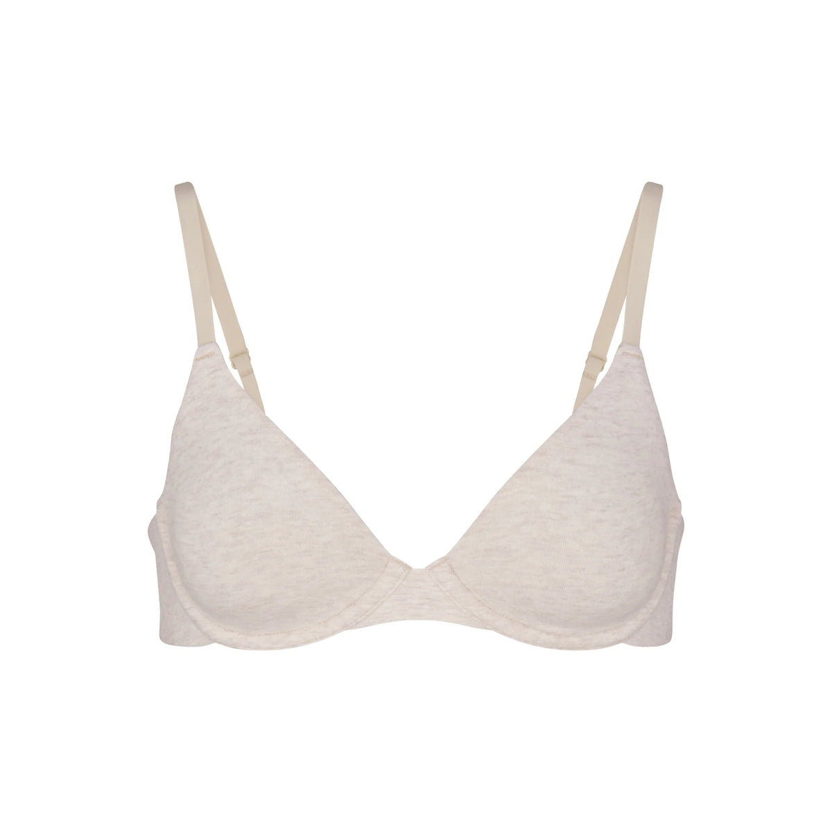 COTTON JERSEY T-SHIRT BRA | HEATHER OATMEAL