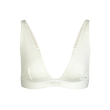COTTON RIB PLUNGE BRALETTE | BONE
