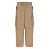 WOVEN COTTON OVERSIZED LOW RISE CARGO PANT | DESERT