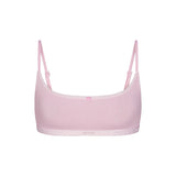 LIGHTWEIGHT COTTON LOGO PICOT SCOOP BRALETTE | PEONY