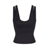 NikeSKIMS MATTE DOUBLE STRAP SCOOP TANK | OBSIDIAN