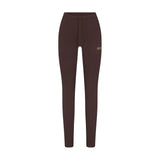COTTON FLEECE LEGGING WITH EMBOSSED LOGO | ESPRESSO