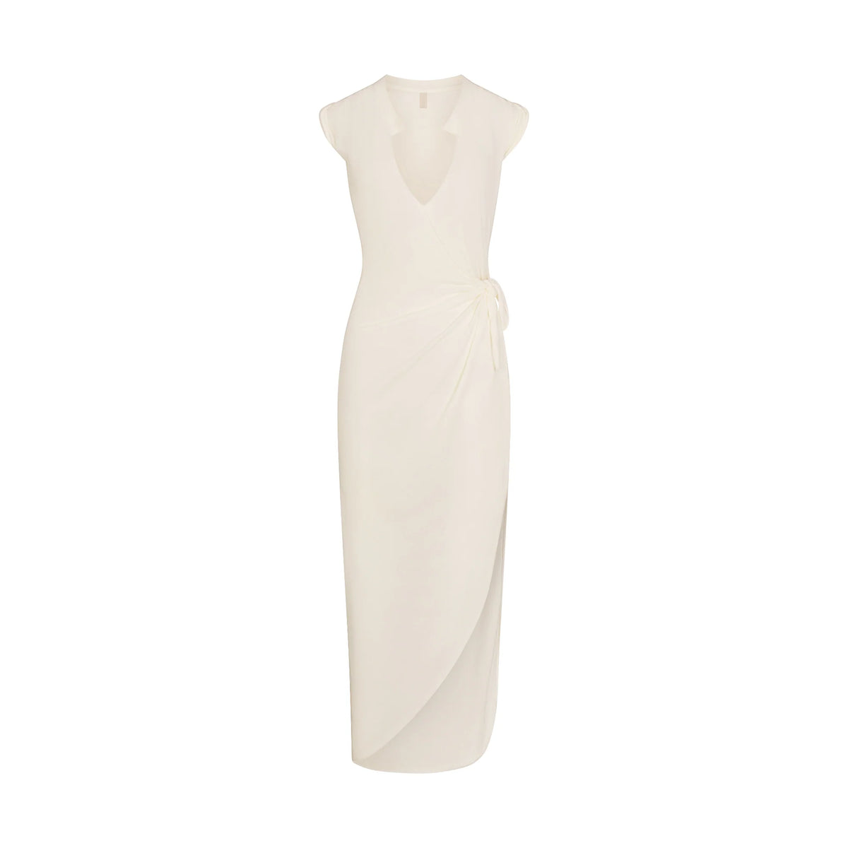 SWIM COVER-UPS COTTON TIE DRESS | EGRET