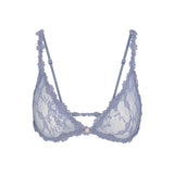 STRETCH LACE TRIANGLE BRALETTE | SLATE