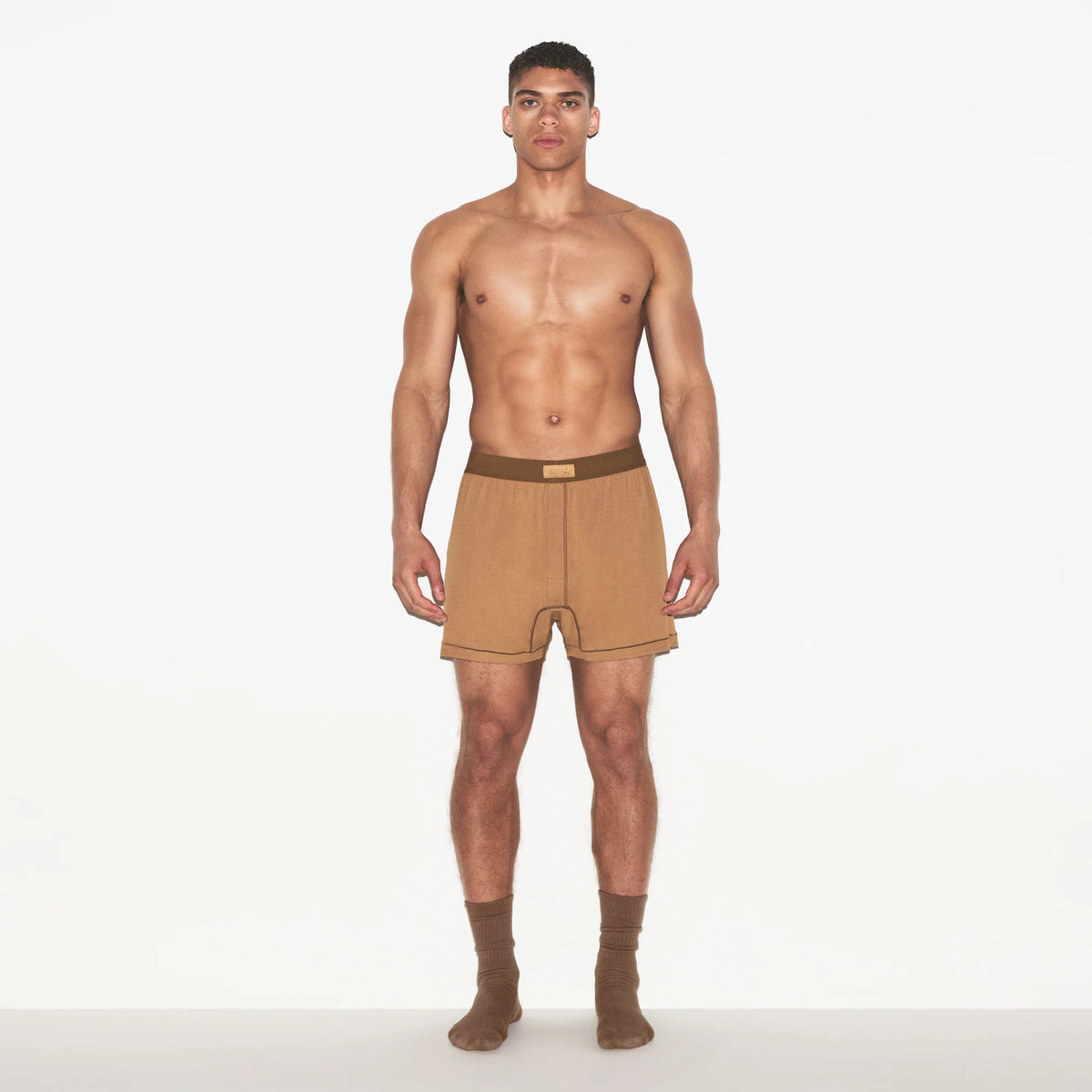 SKIMS COTTON MENS KNIT BOXER 3-PACK | RUSSET MULTI