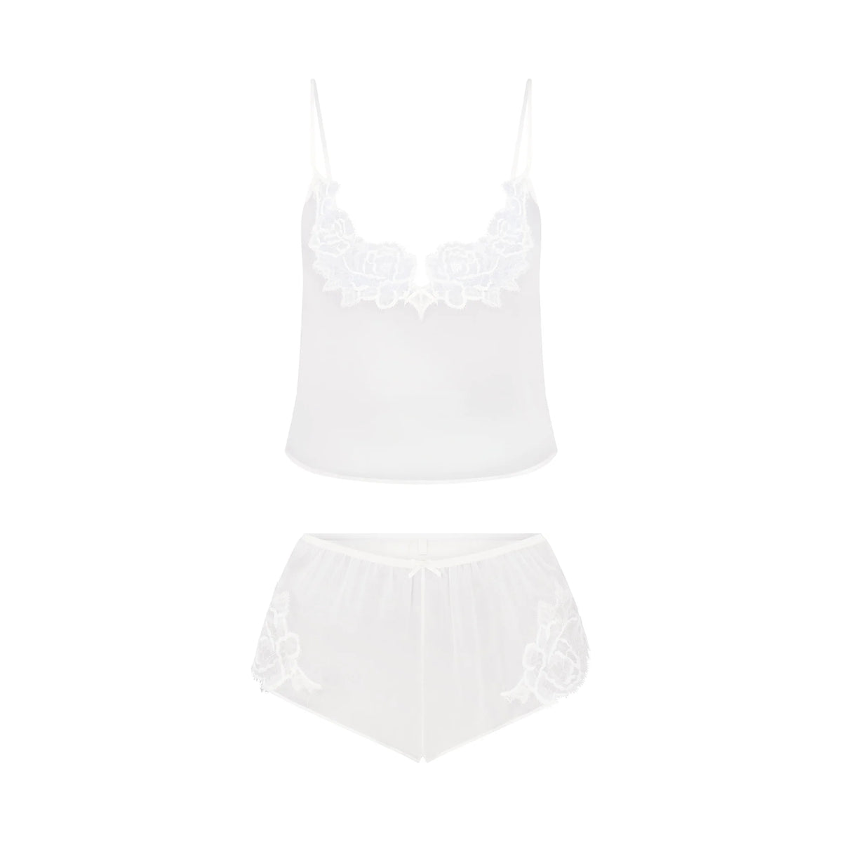 SKIMS ROMANCE CAMI AND SHORT SET | IVORY
