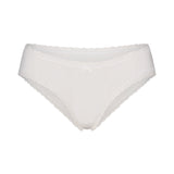 LIGHTWEIGHT COTTON POINTELLE LACE BRIEF | SNOW