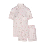 WOVEN SHINE SHORT SLEEP SET | BARELY PINK SNACK BAG