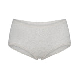 LIGHTWEIGHT COTTON POINTELLE LACE BOY SHORT | LIGHT HEATHER GREY