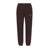 COTTON FLEECE JOGGER WITH EMBOSSED LOGO | ESPRESSO