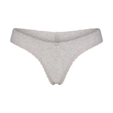 LIGHTWEIGHT COTTON LACE THONG | LIGHT HEATHER GREY