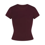 COTTON RIB T-SHIRT | CURRANT
