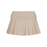 COTTON JERSEY FOLDOVER MINI SKORT | STONE