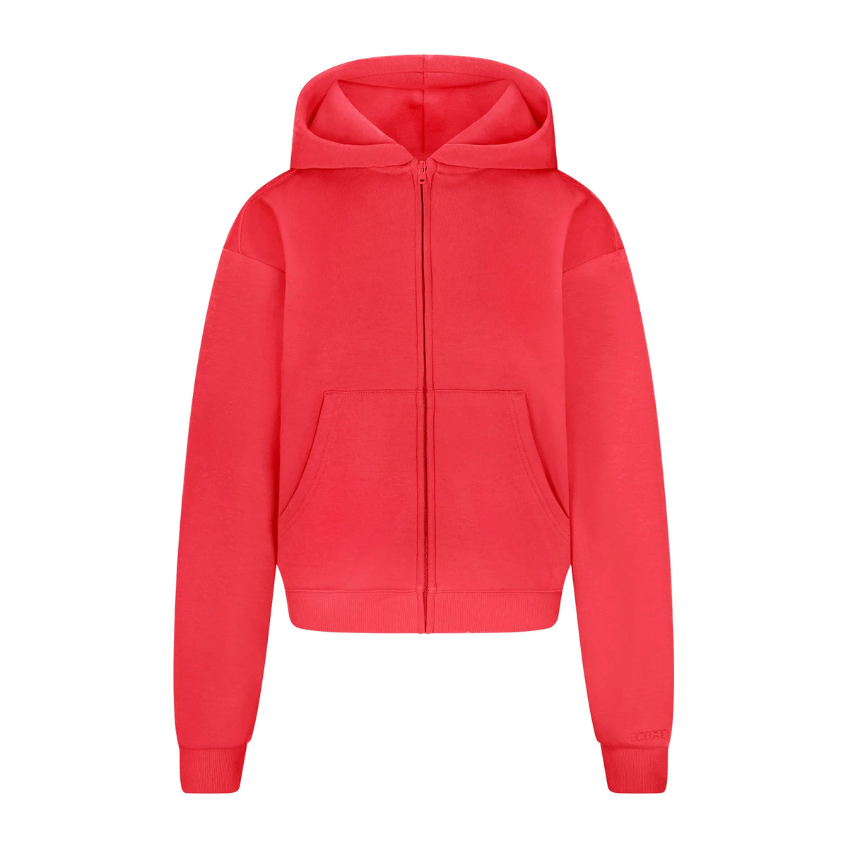 COTTON FLEECE ZIP UP HOODIE | WASHED RED