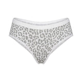 LIGHTWEIGHT COTTON LOGO PICOT HIPSTER | SNOW LEOPARD PRINT