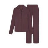 SKIMS SLEEP LONG SLEEVE BUTTON UP SET | RAISIN