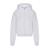 COTTON FLEECE ZIP UP HOODIE | LIGHT HEATHER GREY