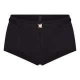 ICONIC SWIM BELTED BOY SHORT BIKINI BOTTOM | OBSIDIAN