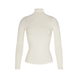COTTON JERSEY LONG SLEEVE TURTLENECK | BONE