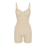 SEAMLESS SCULPT MID THIGH BODYSUIT | SAND